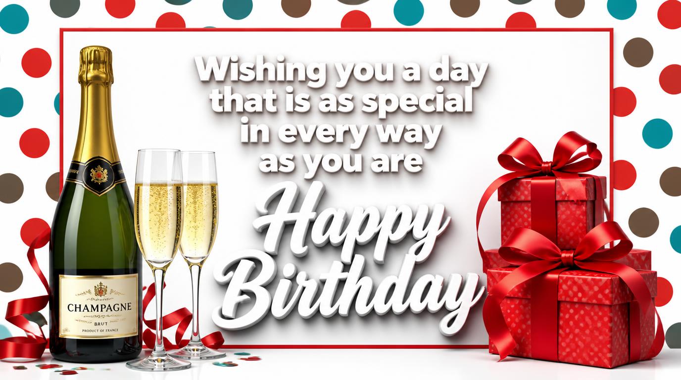 Wishing you a day  that is as special  in every way as you are Happy Birthday