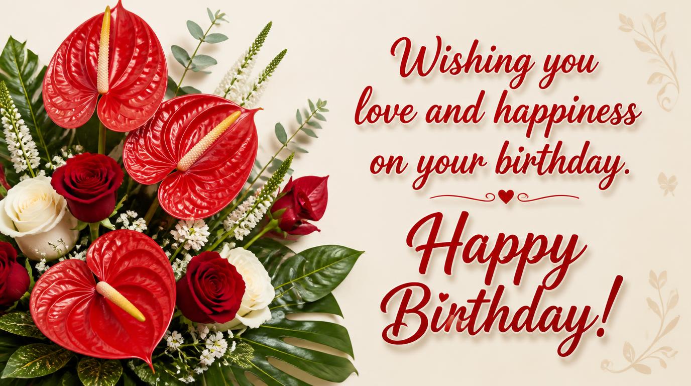 Birthday Wishing you love and happiness on your birthday. Happy Birthday!