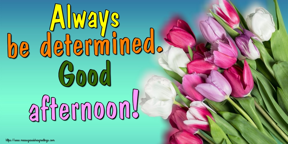 Always be determined. Good afternoon!