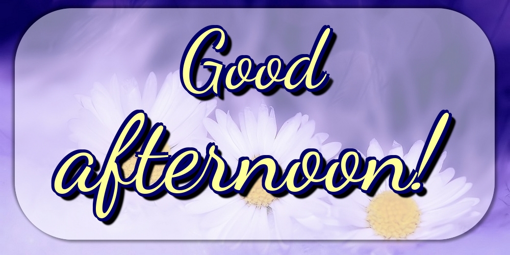 Good afternoon!