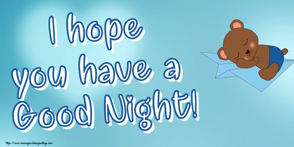 Good night I hope you have a Good Night!