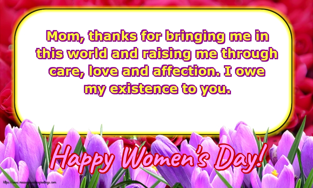 Happy Women's Day! - To my dear Mom