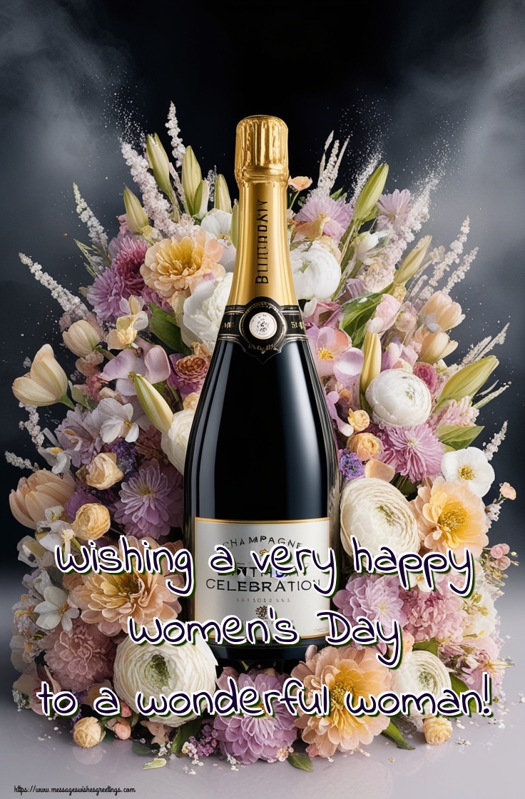Greetings Cards for Women's Day - Wishing a very happy Women's Day to a wonderful woman! - messageswishesgreetings.com