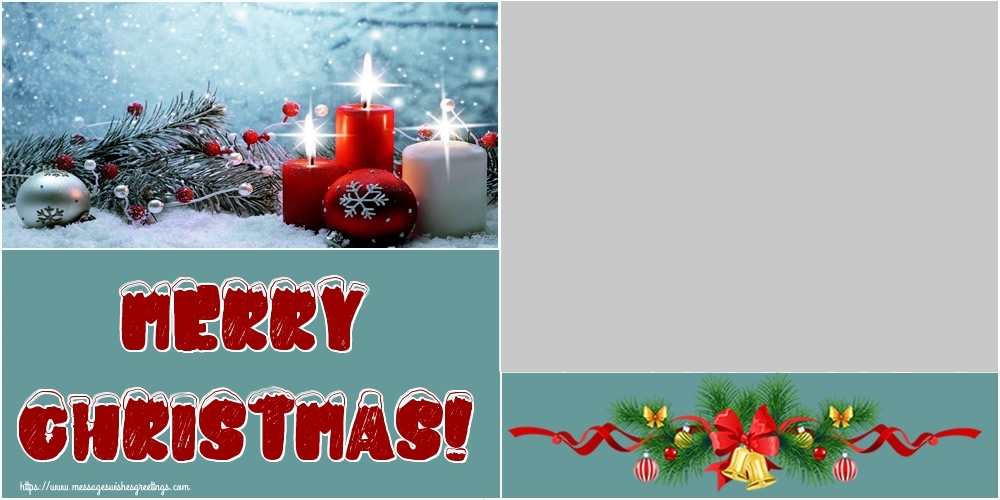 Custom Greetings Cards for Christmas - Merry Christmas! - Christmas Photo Frame