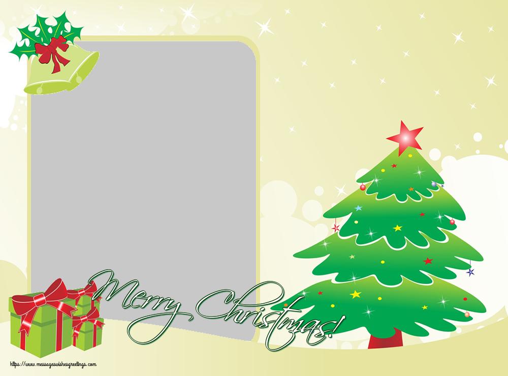 Custom Greetings Cards for Christmas - Merry Christmas! - Christmas Photo Frame