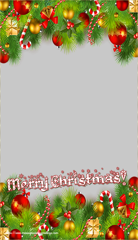 Custom Greetings Cards for Christmas - Merry Christmas! - Christmas Photo Frame