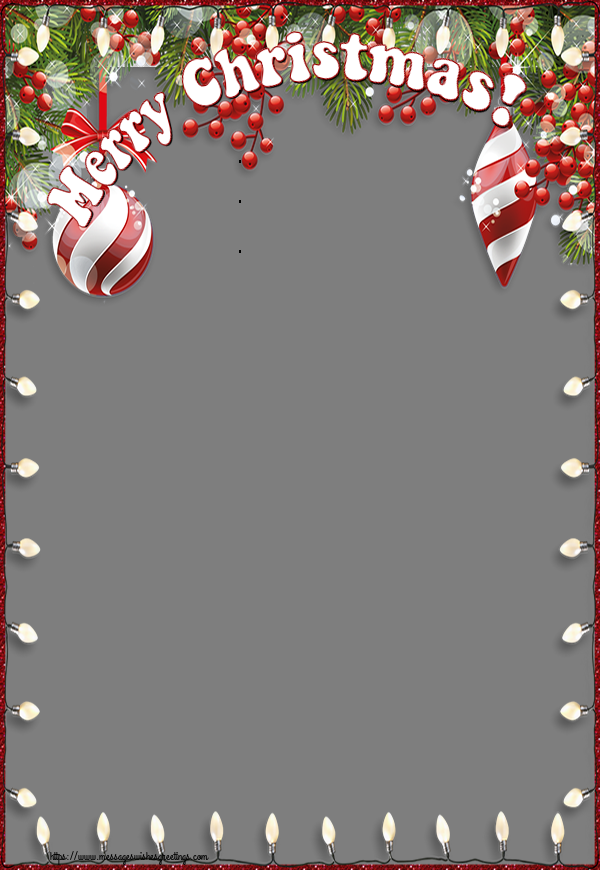 Custom Greetings Cards for Christmas - Merry Christmas! - Christmas Photo Frame