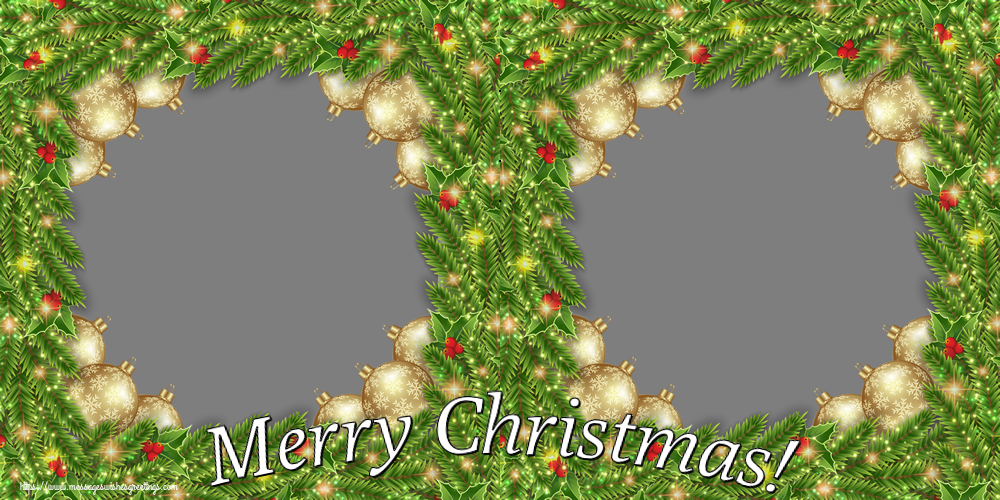 Custom Greetings Cards for Christmas - Merry Christmas! - Christmas Photo Frame