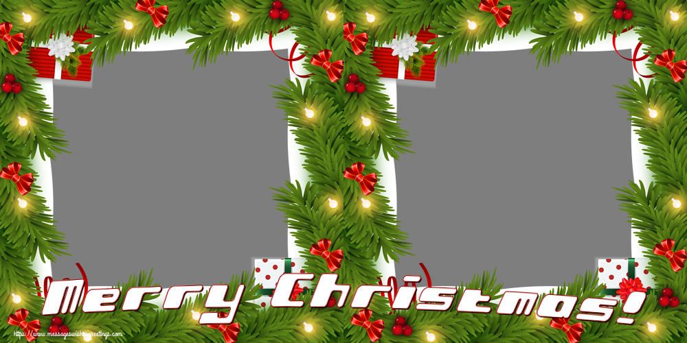 Custom Greetings Cards for Christmas - Merry Christmas! - Christmas Photo Frame