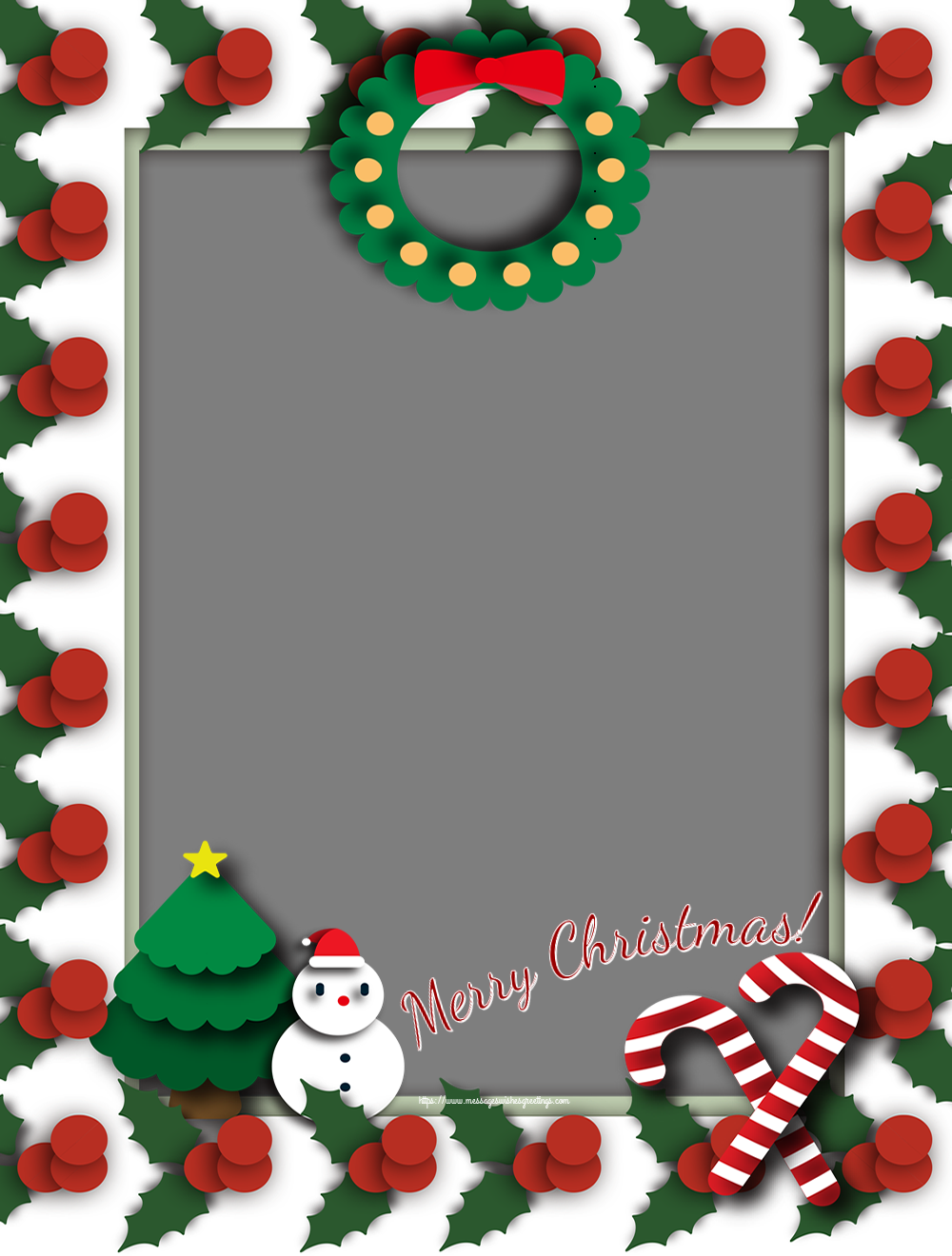 Custom Greetings Cards for Christmas - Merry Christmas! - Christmas Photo Frame