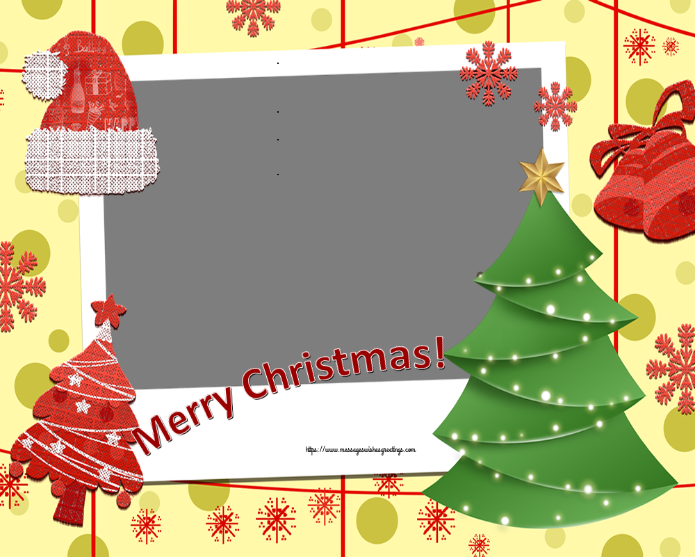 Custom Greetings Cards for Christmas - Merry Christmas! - Christmas Photo Frame