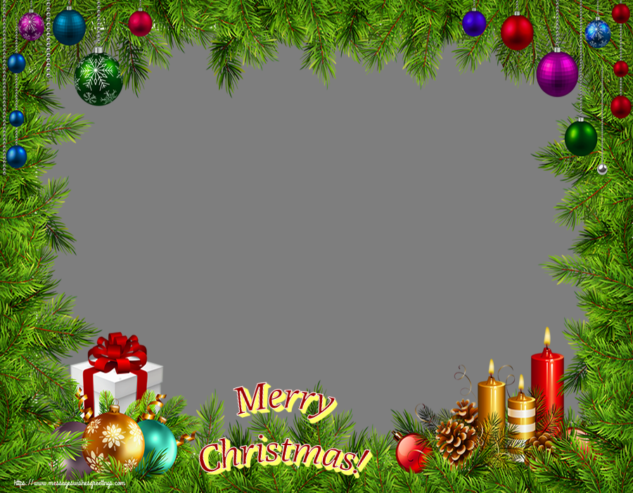 Custom Greetings Cards for Christmas - Merry Christmas! - Photo Frame