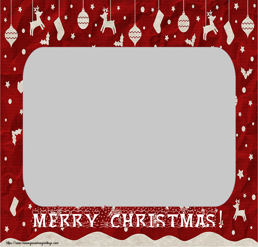 Custom Greetings Cards for Christmas - Merry Christmas! - Christmas Photo Frame