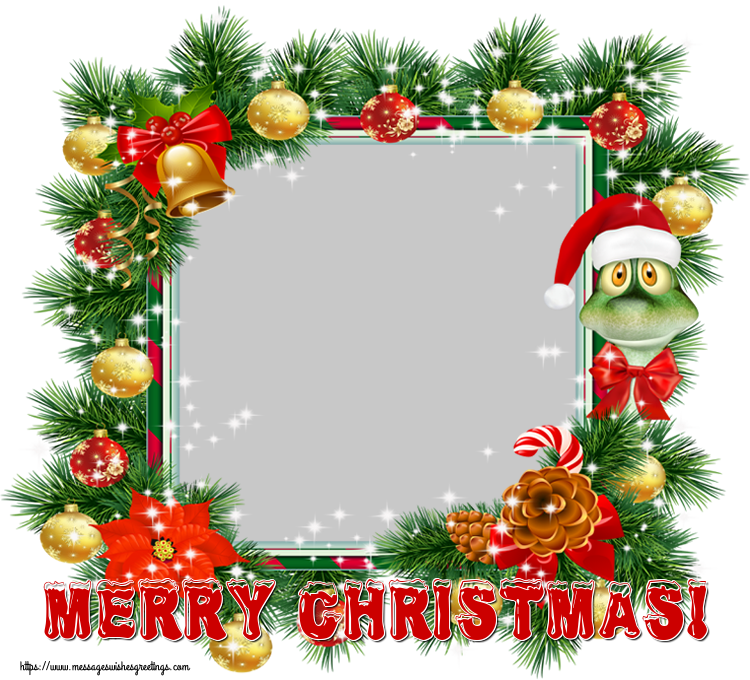 Custom Greetings Cards for Christmas - Merry Christmas! - Christmas Photo Frame