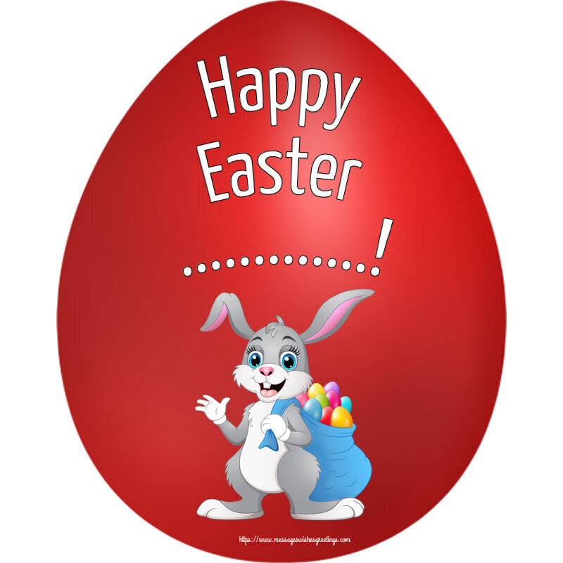 Custom Greetings Cards for Easter - Rabbit | Happy Easter ...!