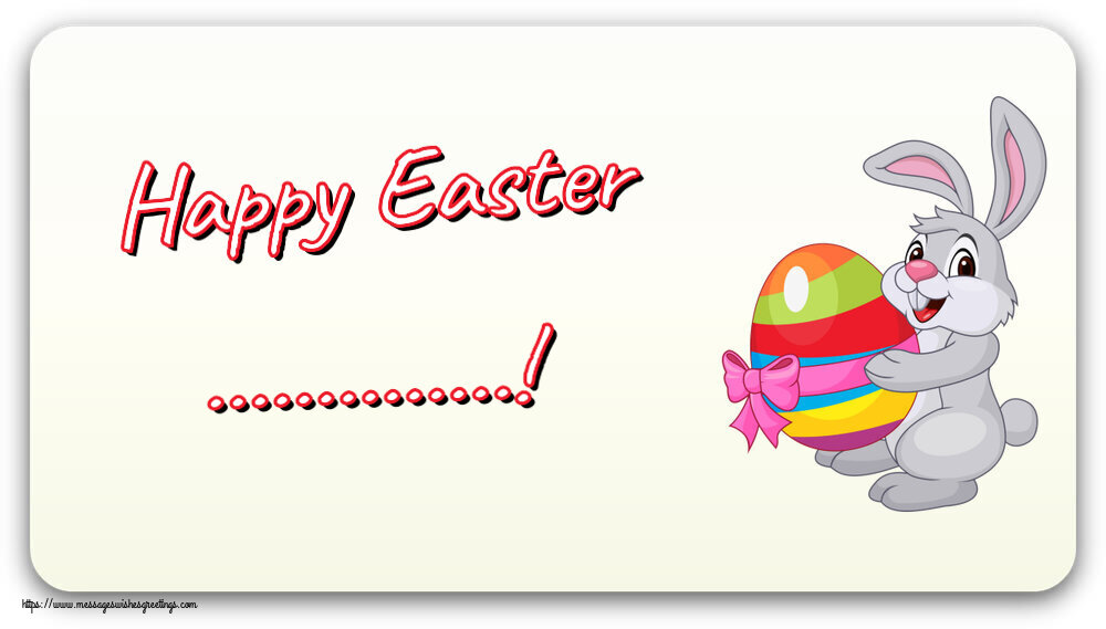 Custom Greetings Cards for Easter - Rabbit | Happy Easter ...!