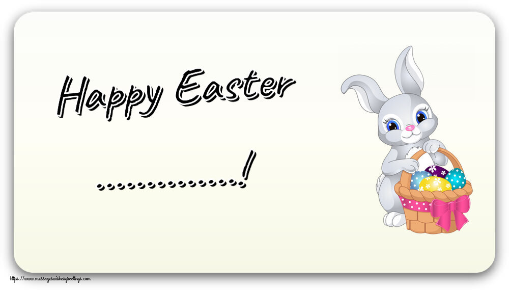 Custom Greetings Cards for Easter - Rabbit | Happy Easter ...!