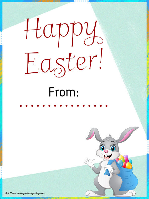 Custom Greetings Cards for Easter - Rabbit | Happy Easter! From: ...