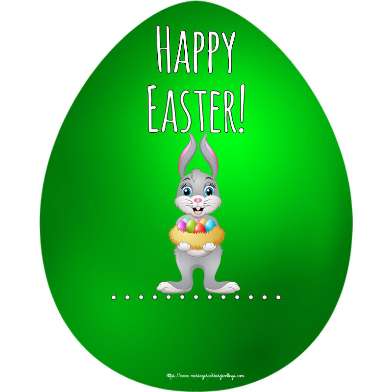 Custom Greetings Cards for Easter - Rabbit | Happy Easter! ...