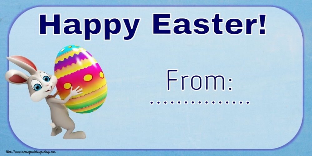 Custom Greetings Cards for Easter - Rabbit | Happy Easter! From: ...