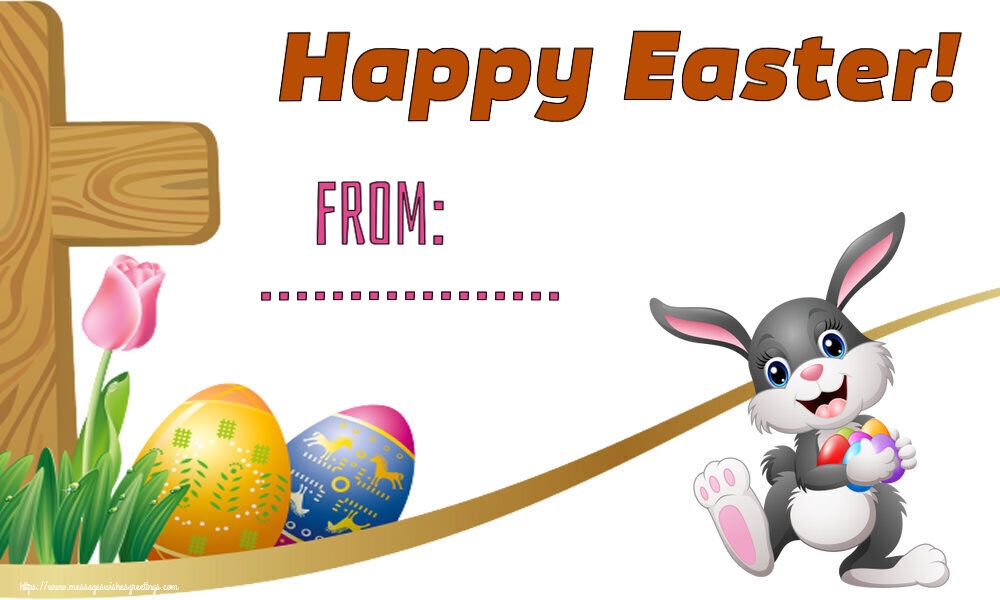 Custom Greetings Cards for Easter - Rabbit | Happy Easter! From: ...