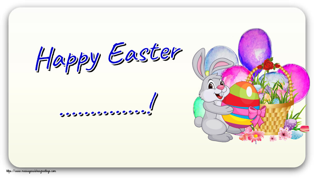 Custom Greetings Cards for Easter - Rabbit | Happy Easter ...!
