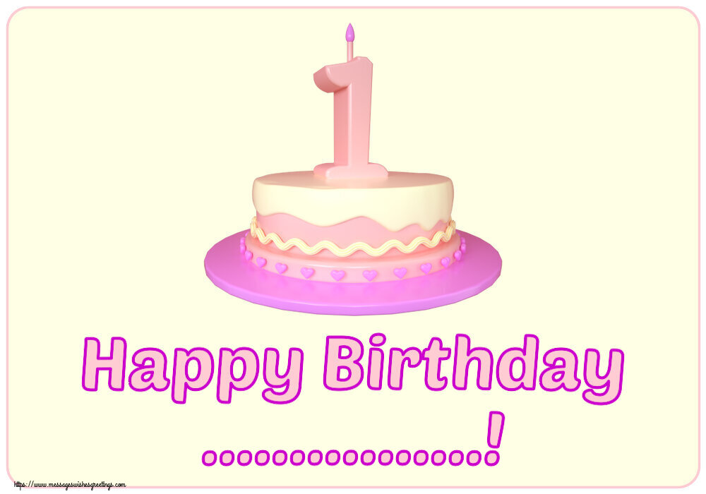 Custom Greetings Cards for kids - Happy Birthday ...! ~ Cake 1 year