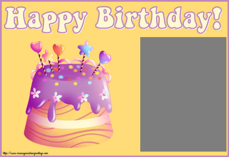 Custom Greetings Cards for kids - Happy Birthday! - Photo Frame