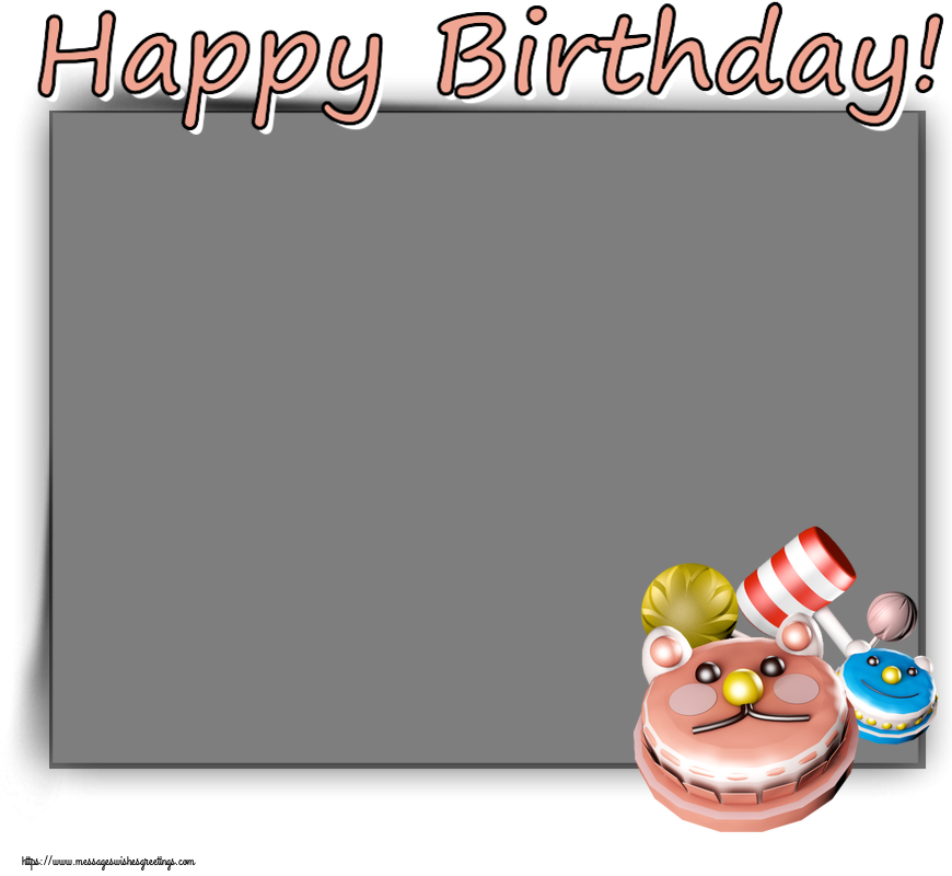 Custom Greetings Cards for kids - Happy Birthday! - Photo Frame