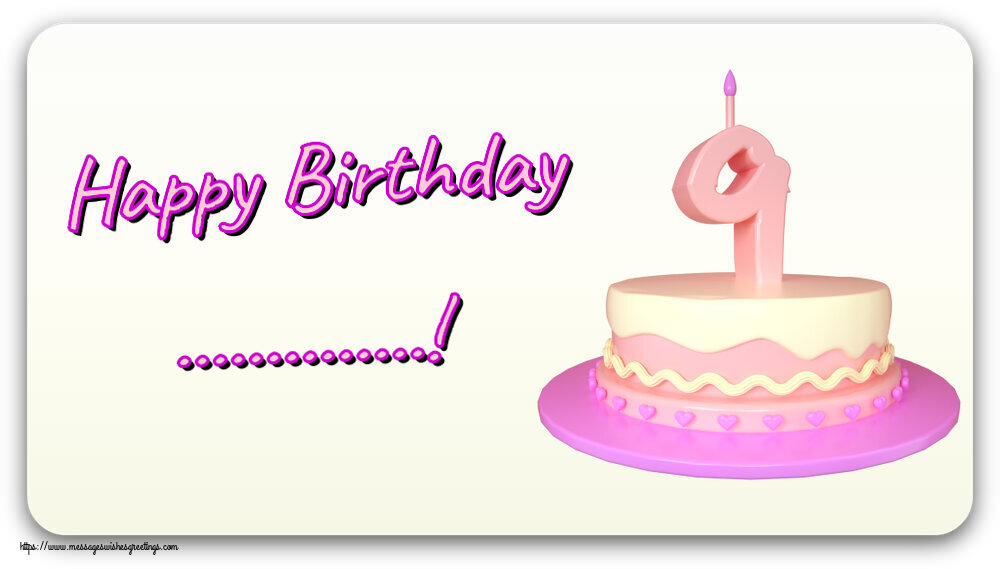 Custom Greetings Cards for kids - Happy Birthday ...! ~ Cake 9 years