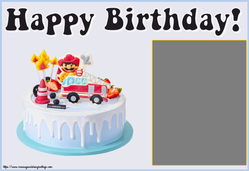 Custom Greetings Cards for kids - Happy Birthday! - Photo Frame
