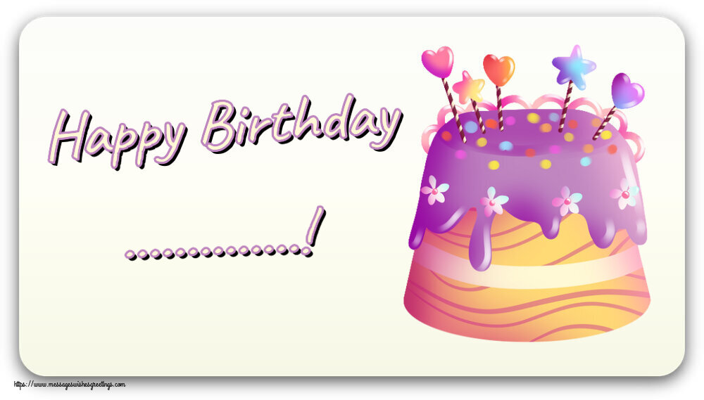 Custom Greetings Cards for kids - Cake | Happy Birthday ...!
