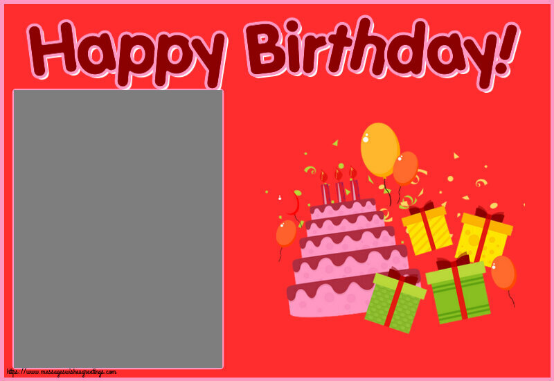 Custom Greetings Cards for kids - Happy Birthday! - Photo Frame