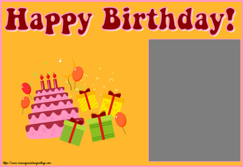 Custom Greetings Cards for kids - Happy Birthday! - Photo Frame