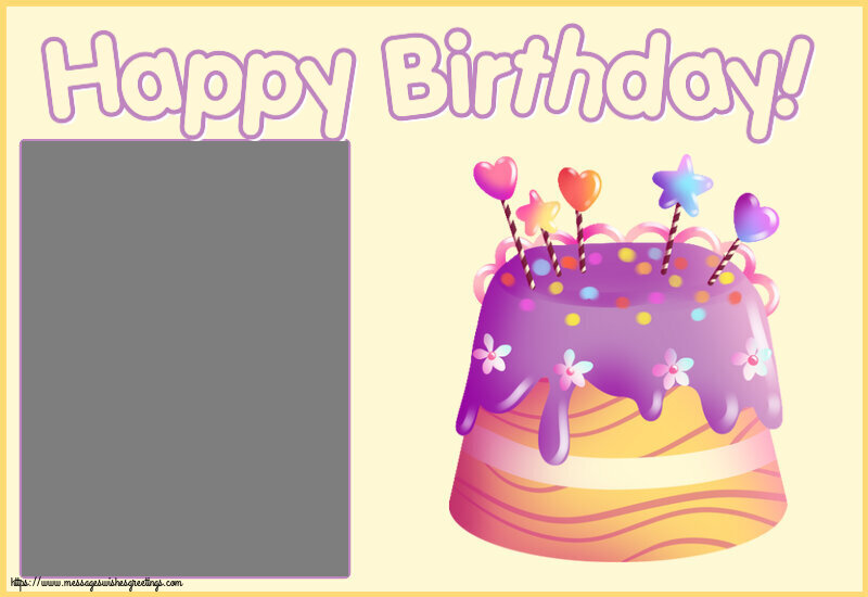 Custom Greetings Cards for kids - Happy Birthday! - Photo Frame