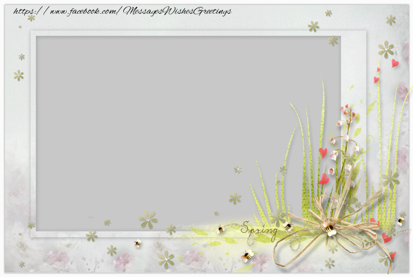 Custom Greetings Cards with Photo - Spring photo frame