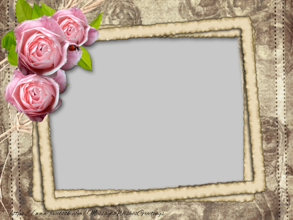 Custom Greetings Cards with Photo - Photo frame with flowers