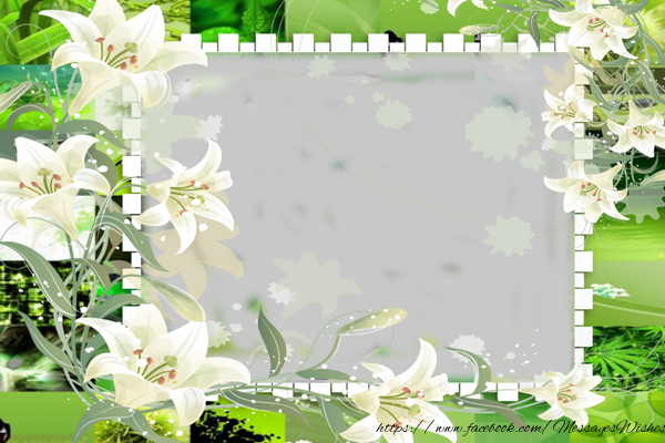 Custom Greetings Cards with Photo - Photo frame with flowers