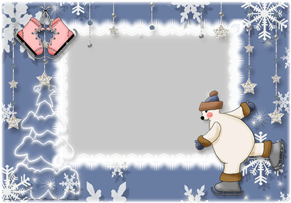 Custom Greetings Cards with Photo - Winter Photo Frame