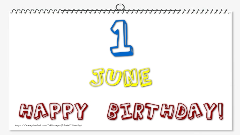 Greetings Cards of 1 June - 1 June - Happy Birthday!