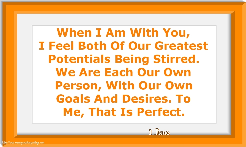 1 June - When I Am With You