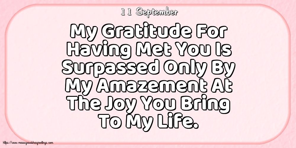 11 September - My Gratitude For Having Met You