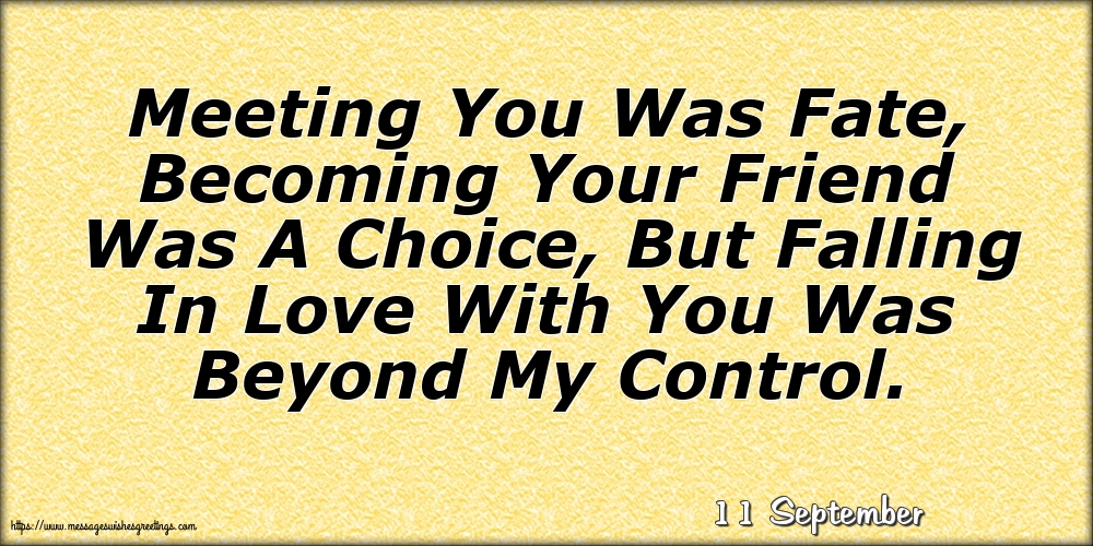 Greetings Cards of 11 September - 11 September - Meeting You Was Fate