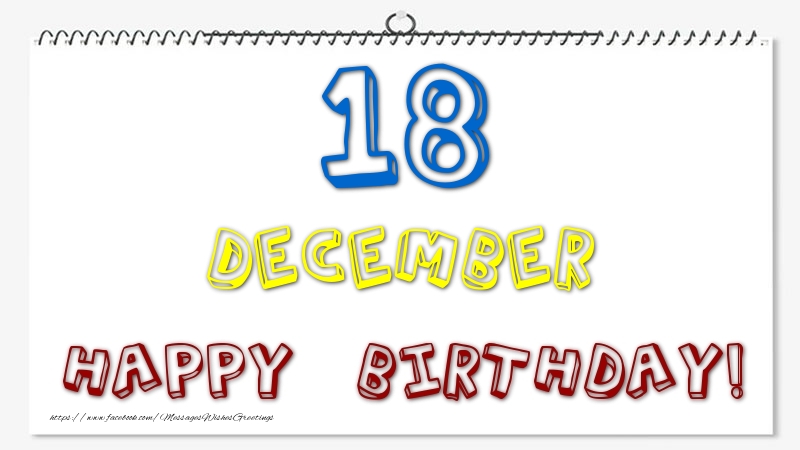 Greetings Cards of 18 December - 18 December - Happy Birthday!