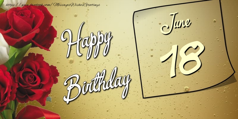 Greetings Cards of 18 June - Happy birthday 18 June
