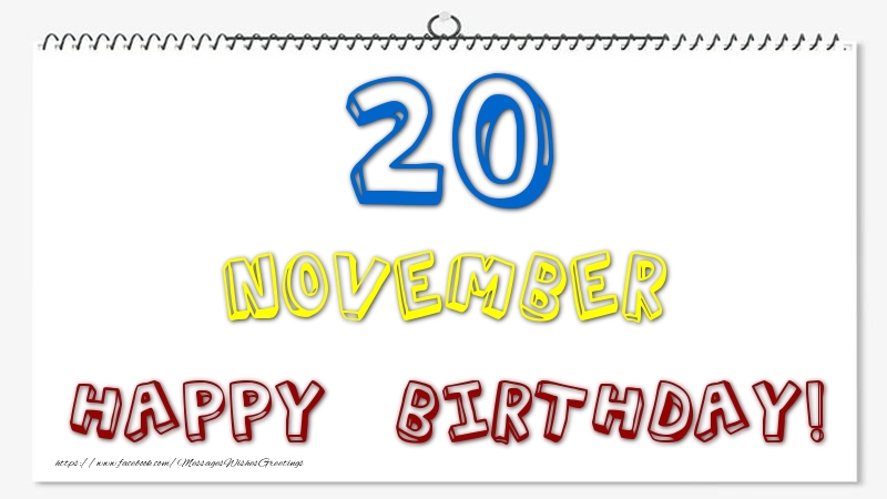 Greetings Cards of 20 November - 20 November - Happy Birthday!