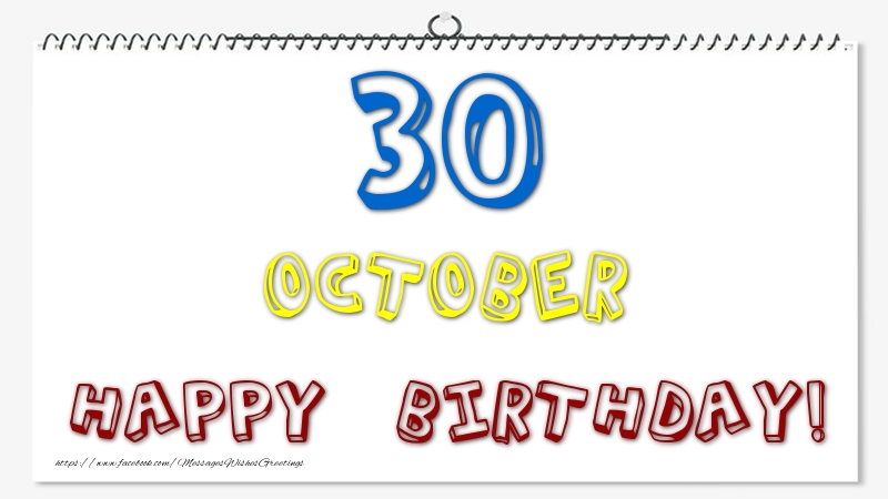 Greetings Cards of 30 October - 30 October - Happy Birthday!