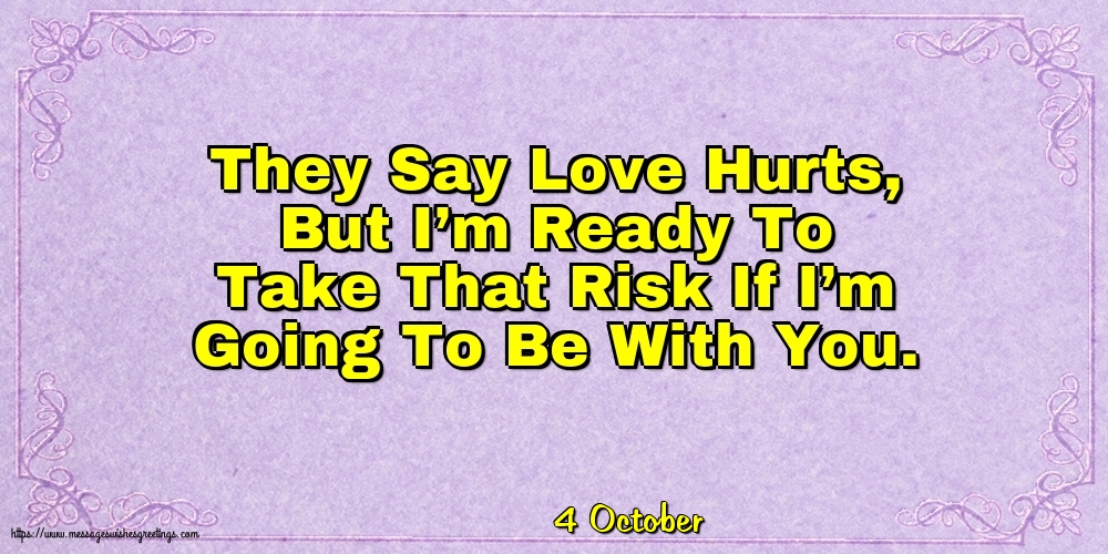 Greetings Cards of 4 October - 4 October - They Say Love Hurts