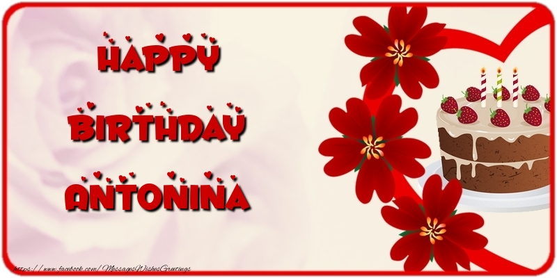 Greetings Cards for Birthday - Happy Birthday Antonina