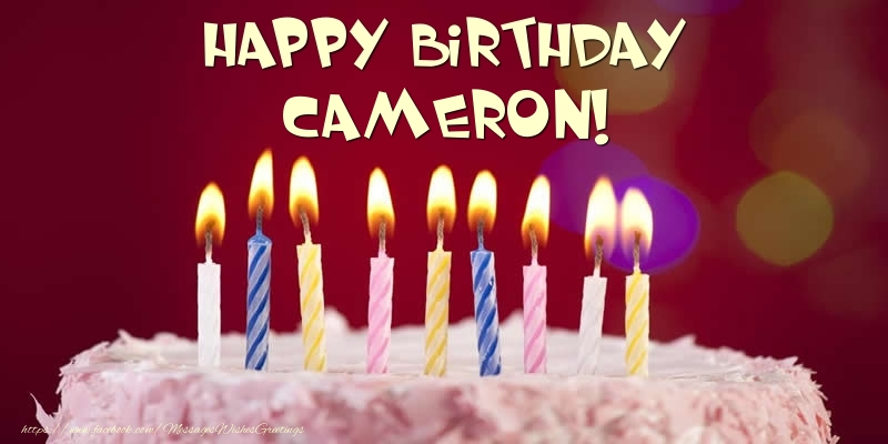 Greetings Cards for Birthday - Cake - Happy Birthday Cameron!